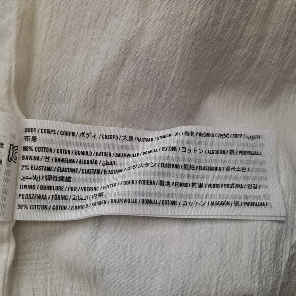 Abercrombie & Fitch Floral Dress Stretch Cotton A-Line Mini Blue & White Size XL - Picture 10 of 11